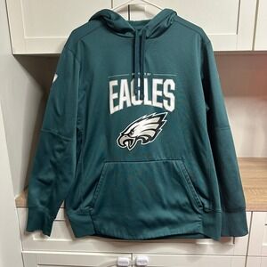 Nike Dri-Fit NFL Philadelphia Eagles Pullover Hoodie Green Logo Pocket Football